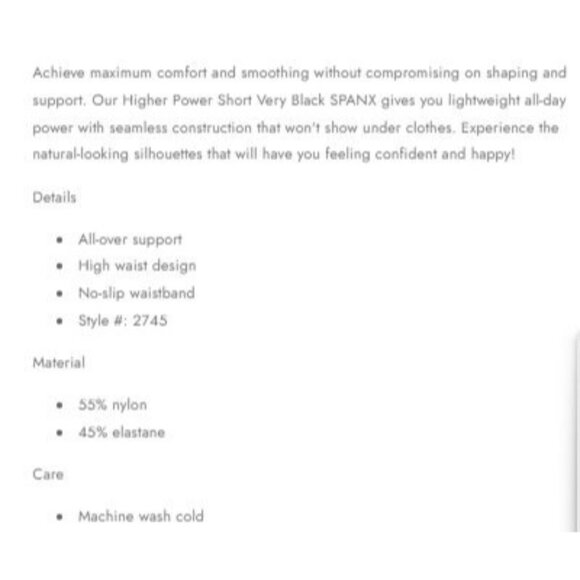 Spanx Higher Power Short 6" Size Large Black High Waisted NWB Seamless Ultra Sof - Picture 7 of 8